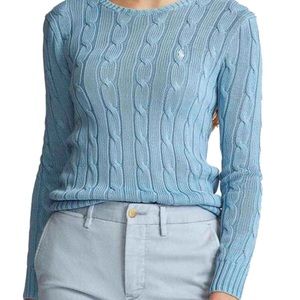 Ralph Lauren Polo Cable knit crew neck cotton sweater